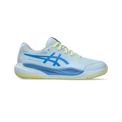 Image of Asics Gelresolution X GS CLAY Court Tennis Shoes Midnight White Trainers for kids, Size: 5.5, Light blue coast