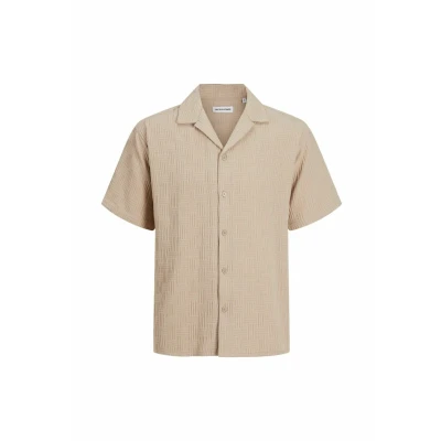 Image of Jack &amp; Jones Jjematteo Resort Shirt Shirt, Men&#039;s, Size: Small, Oxford tan