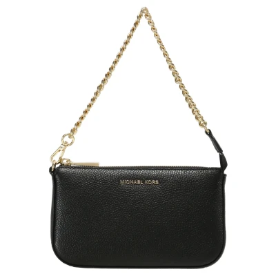 Image of Michael Kors JET SET Medium Chain Pouchette Handbag, Women&#039;s, Size: One Size, Black