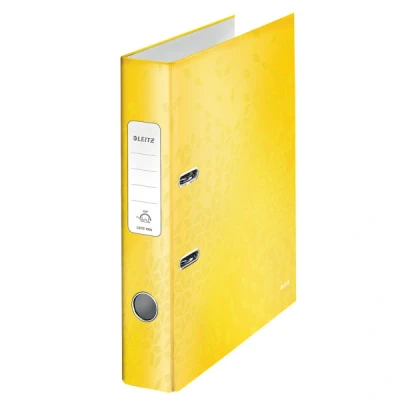 Image of Leitz A4 Lever Arch File, Yellow, 50 mm spine width, WOW Range, 10060016