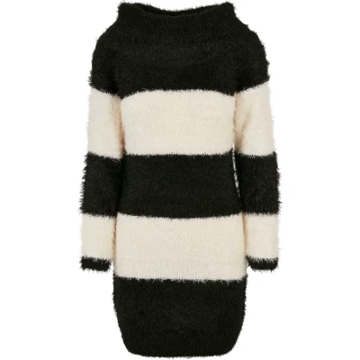 Image of Urban Classics OFF Shoulder Jumper dress, Women&#039;s, Size: 3XL, Black/whitesand