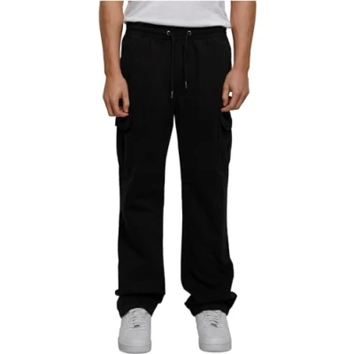 Image of Urban Classics Men&#039;s Cotton Cargo Pants, Black, 5XL