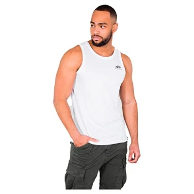 Image of Alpha Industries Small LOGO TANK Top, Men&#039;s, Size: 3XL, Weiss