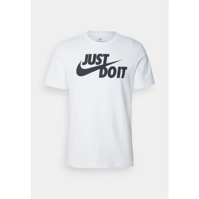 Image of Nike Sportswear TEE JUST DO IT Print Tshirt, Men&#039;s, Size: Large, White/black