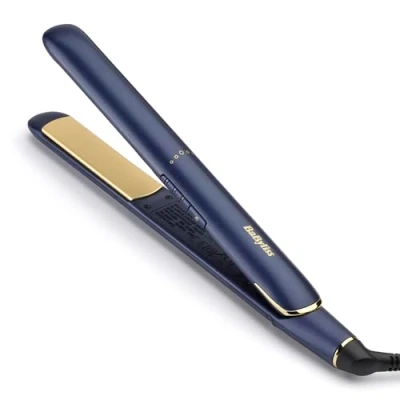 Image of BaByliss Midnight Luxe Hair Straighteners, Titanium Ceramic floating plates for smooth styling, 30 second heat up, 3 settings up to 230C, 2516U, Worldwide use