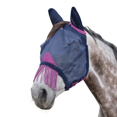 Image of Weatherbeeta ComFiTec Deluxe Durable Fly Mask with ears and tassels
