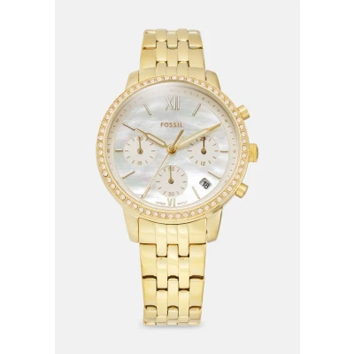 Image of Fossil Neutra Watch for Women, Chronograph Movement with Stainless Steel or Leather Strap, Sepia Gold, standard size, Classic