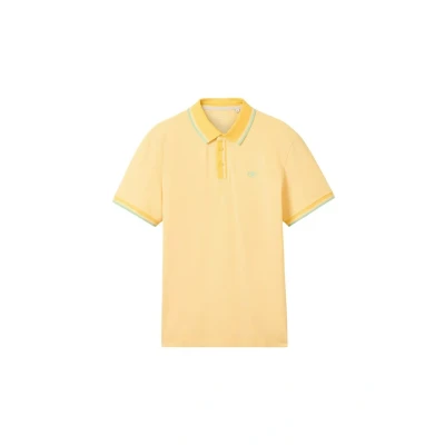 Image of TOM Tailor Polo shirt, Men&#039;s, Size: XL, White sunny yellow twotone