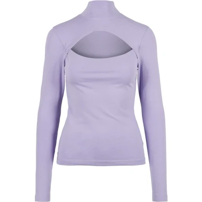 Image of Urban Classics Cutout Turtleneck Long sleeved top, Women&#039;s, Size: Small, Lavender