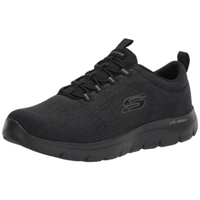 Image of Skechers Wide Fit Summits Louvin Trainers, Men&#039;s, Size: 8, Black Polyester