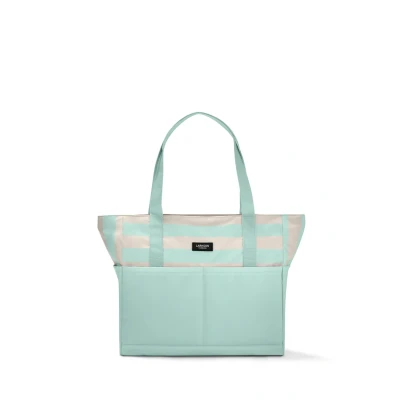 Image of LARKSON Beach Bag Women &amp; Men Linn Large Tote With Compartments For Beach, Pool, Holiday Zipper Lightweight Water Repellent, Mint, One Size