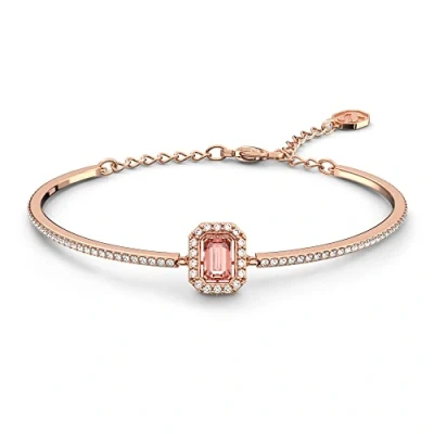 Image of Swarovski UNA Bangle Octagon CUT PAVÉ Bracelet, Women&#039;s, Size: One Size, Pink