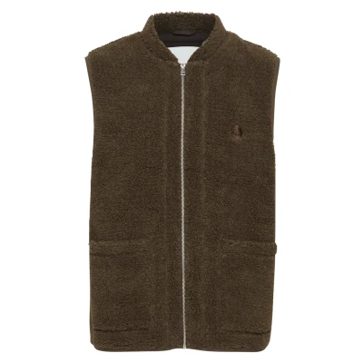 Image of Casual Friday Jonson Teddy Waistcoat, Men&#039;s, Size: Small, Potting soil melange