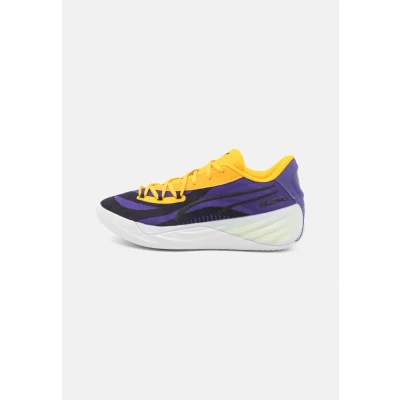 Image of Puma Allpro Nitro Basketball shoes, Men&#039;s, Size: 7.5, White/yellow sizzle/team violet Textile/synthetics
