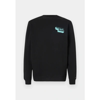 Image of Tommy Jeans Stack CREW Sweatshirt, Men&#039;s, Size: 34, Black