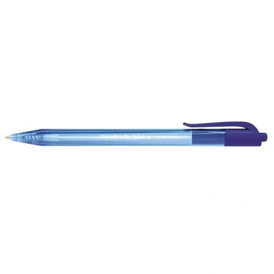 Image of Paper Mate 40558 Inkjoy 100 Penna a sfera, punta media, inchiostro ultra morbido, resistente alle sbavature, retrattile, 0,5 mm, blu