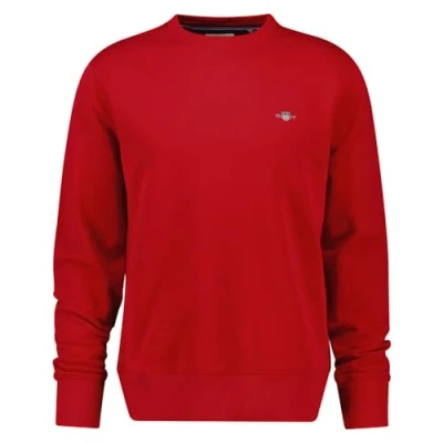 Image of GANT Shield C NECK Sweatshirt, Men&#039;s, Size: Small, Ruby red