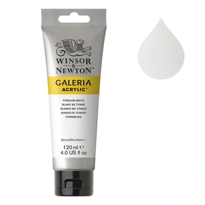 Image of Winsor &amp; Newton 120ml Galeria Acrylic Paint Titanium White