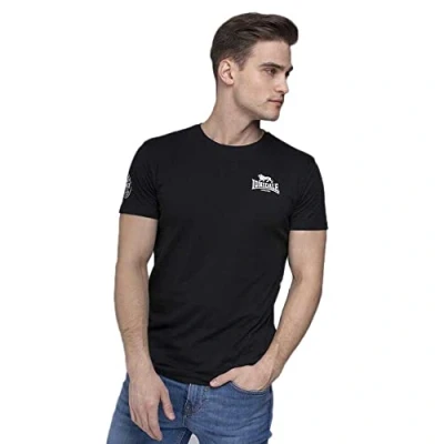 Image of Lonsdale Warlingham Print Tshirt, Men&#039;s, Size: Small, Black