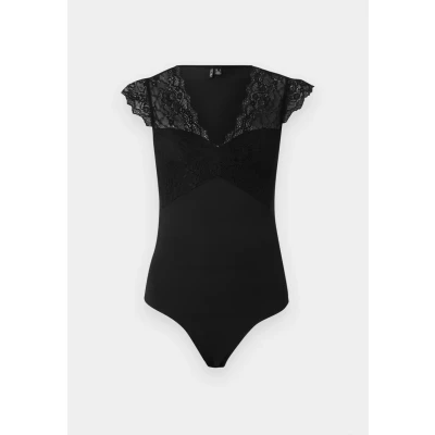 Image of Pieces Pctatianna Bodystocking Print Tshirt, Women&#039;s, Size: Small, Black
