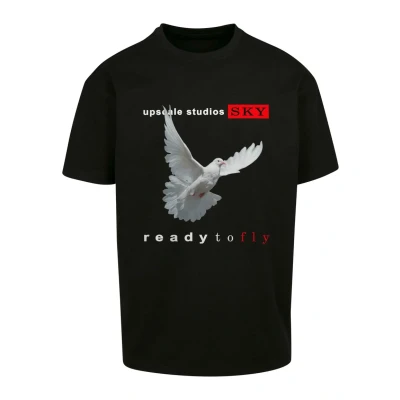 Image of Upscale by Mister Tee Unisex Ready TO FLY Print Tshirt, Size: Large, Black