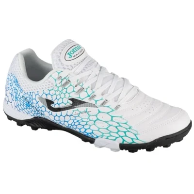 Image of Joma Maxima Astro turf trainers, Men&#039;s, Size: 7.5, White/turquoise Textile/synthetics