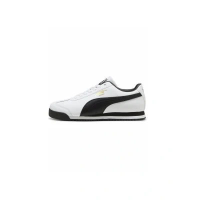 Image of Puma ROMA 24 Standard Trainers White black team gold, Size: 9.5, gold Leather/synthetics