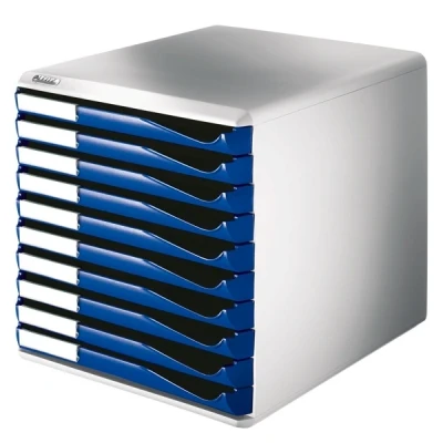 Image of Leitz 52810035 10 A4 Drawer Cabinet, Organiser, Form Set, Blue