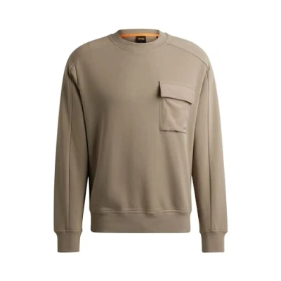 Image of BOSS Pocketcargo Sweatshirt, Men&#039;s, Size: Small, Open brown