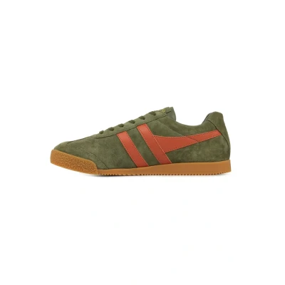 Image of Gola Trainers, Men&#039;s, Size: 10.5, Khaki /orange /spice Leather
