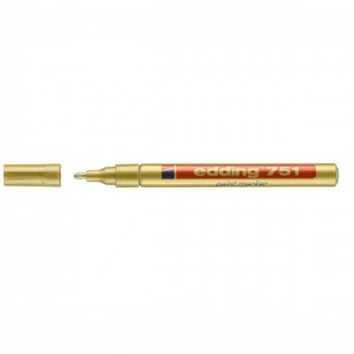 Image of edding 751 Paint Marker Gold 10 Markers Bullet Tip 1 2 mm Pen for Glass, Stone, Wood, Plastic and Paper Waterproof, Strong Opaque