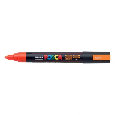 Image of uni ball Posca 182576 Marker Pen Medium Tip PC 5 m 1.8 2.5 mm Fluorescent Orange