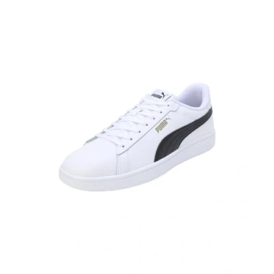 Image of Puma Smash 3.0 Unisex Trainers White black gold, Size: 6.5, gold leather and imitation