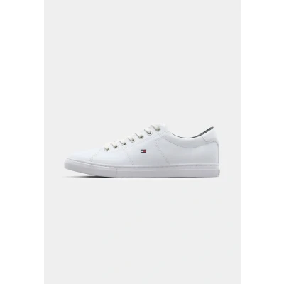 Image of Tommy Hilfiger Essential Trainers, Men&#039;s, Size: 6.5, White leather and imitation
