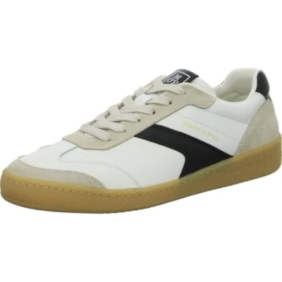 Image of Marc O&#039;Polo Court Trainers, Men&#039;s, Size: 7, White/black Leather