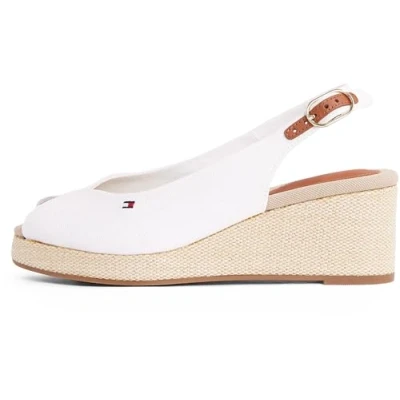 Image of Tommy Hilfiger Wedge sandals, Women&#039;s, Size: 6.5, Ecru Textile