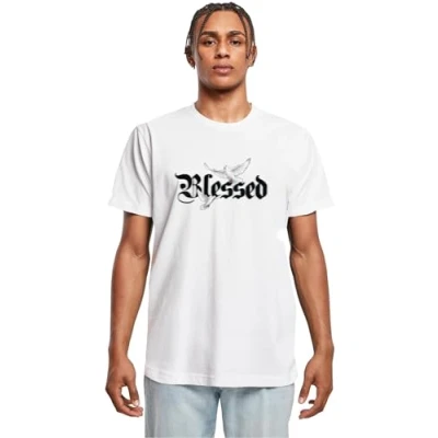 Image of Mister Tee Blessed DOVE Print Tshirt, Men&#039;s, Size: Medium, White