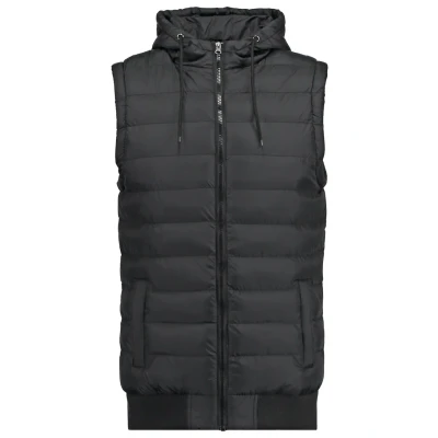 Image of Urban Classics Men&#039;s Small Bubble Hooded Vest, Black (blk/blk 17), S