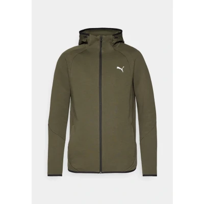Image of Puma Evostripe Hoodie Training jacket, Men&#039;s, Size: Small, Dark olive