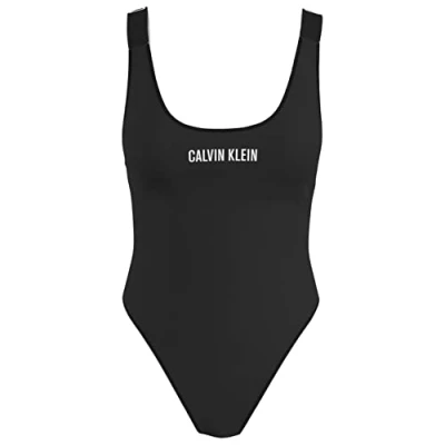 Image of Calvin Klein Swimwear Intense Power Scoop BACK Swimsuit, Women&#039;s, Size: XS, Black