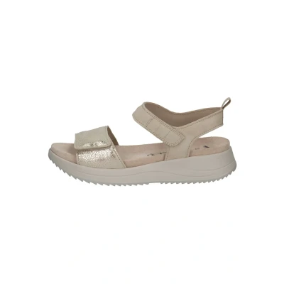 Image of Caprice Damen flache Sandale aus Leder, Weiß (WHITE NAPPA), 38