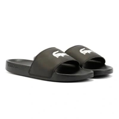 Image of Lacoste Serve Slide Mules, Men&#039;s, Size: 11, Black/white High quality imitation leather