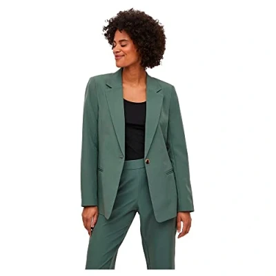 Image of VILA Vilowny Straight Blazer, Women&#039;s, Size: 12, Duck green