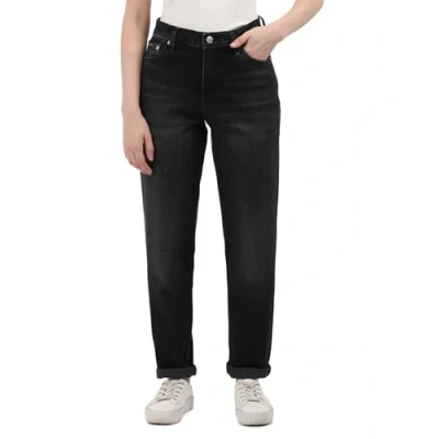 Image of Calvin Klein Women’s Tapered Fit Mom Jeans, Denim (Denim Black), 30W / 30L
