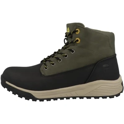 Image of Fila Lance Unisex Laceup ankle boots, Men&#039;s, Size: 11, Black/olive night Imitation leather/ textile