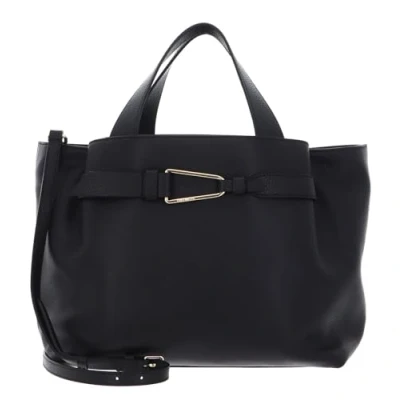 Image of COCCINELLE Malory Handbag Grained Leather Black, Black/White