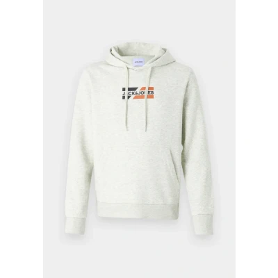 Image of Jack &amp; Jones Jjecorp Graphic HOOD Sweatshirt, Men&#039;s, Size: XS, White melange