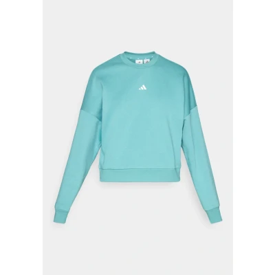 Image of adidas Sportswear Essentials Small LOGO FEEL COZY Sweatshirt, Women&#039;s, Size: XL, Powder teal/white