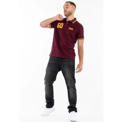 Image of Lonsdale Normale Passform Hellister Polo shirt, Men&#039;s, Size: Medium, Oxblood yellow