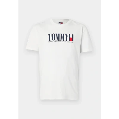 Image of Tommy Jeans DNA FLAG TEE Print Tshirt, Men&#039;s, Size: 4XL, Ecru